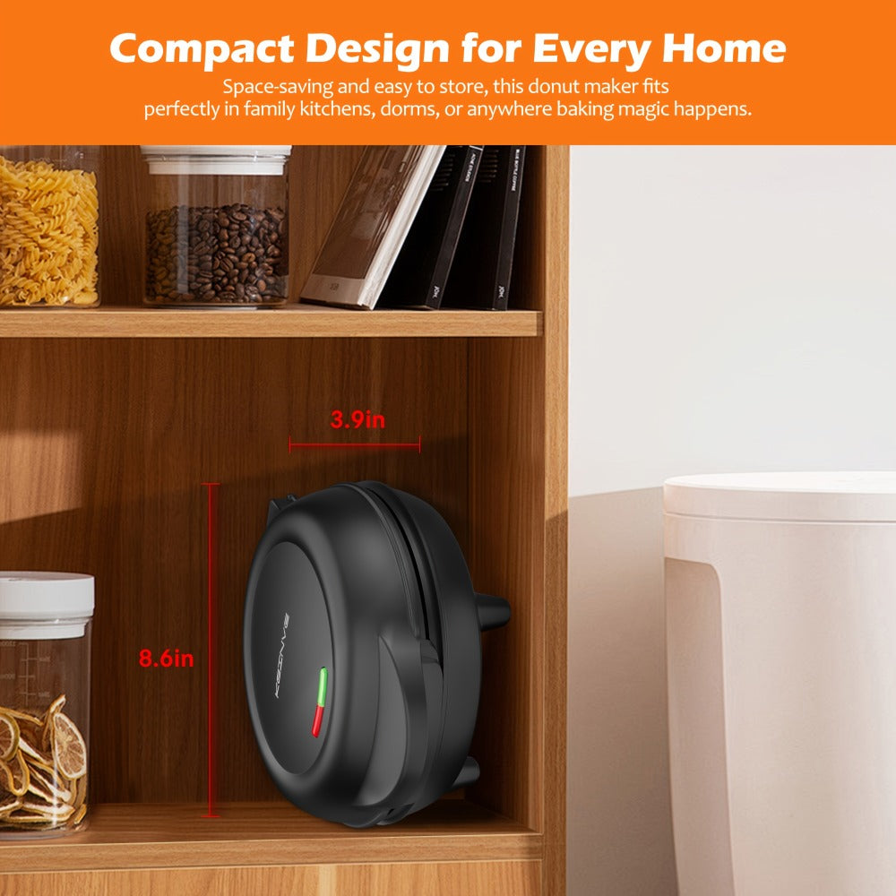 Mini Donut Maker Machine 7 Slots - Non-Stick Electric Donut Maker for Kids, Quick Breakfast Snack Dessert Baking