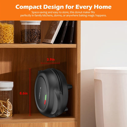 Mini Donut Maker Machine 7 Slots - Non-Stick Electric Donut Maker for Kids, Quick Breakfast Snack Dessert Baking
