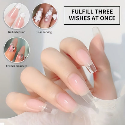 Acrylic Nail Kit NOCIS Clear, Pink and White Powder Set with Liquid Monomer, Five Brushes, File and Mixing Cup