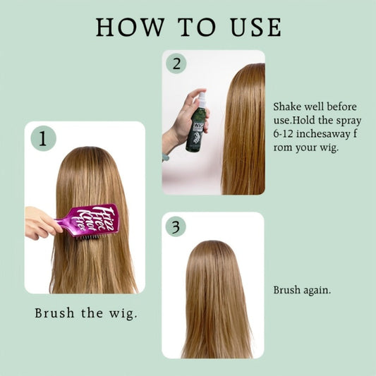 Synthetic Wig Refresher Spray Leave-In Conditioner, Revitalizes & Detangles Wigs & Hairpieces, Cleanses Between Washes