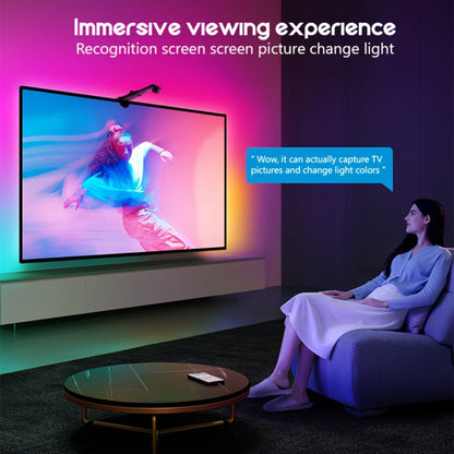TV LED Backlight with Camera Screen Sync RGBW 5ft – Real-Time Color Matching USB Powered Ambient Bias Lighting for Smart TVs