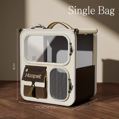 Structured Pet Carrier Backpack with Large Viewing Window, Mesh Panels and Two Front Storage Pockets