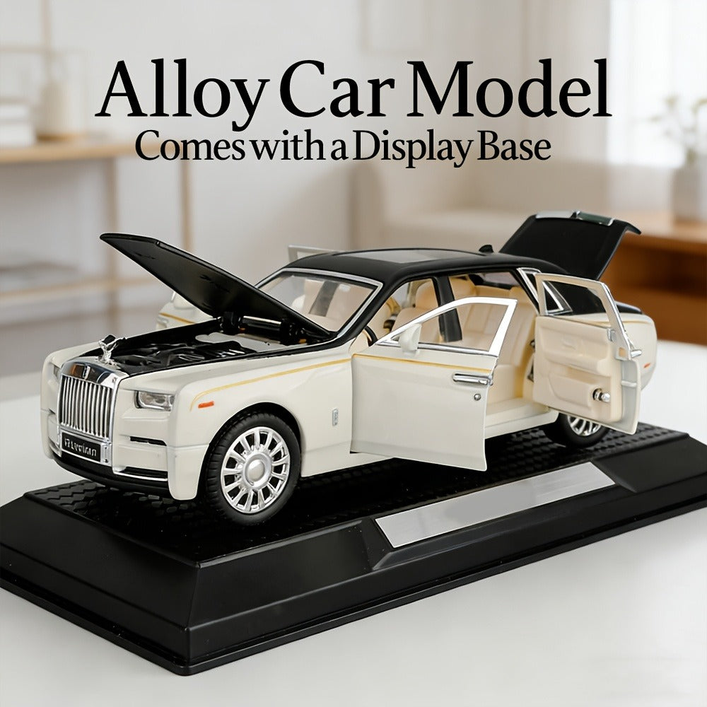 Collectible Diecast Car Model Zinc Alloy with Display Base & Openable Doors – Highly Detailed Static Decoration for Home Office Desk