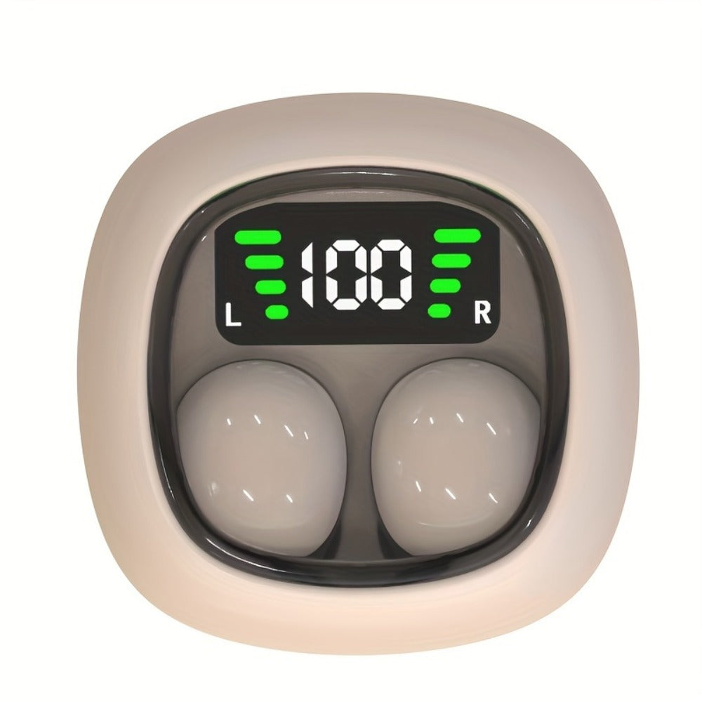 Wireless Earbuds Ultra-Small In-Ear with Touch Control, Built-In Mic and LED Case in Three Colors