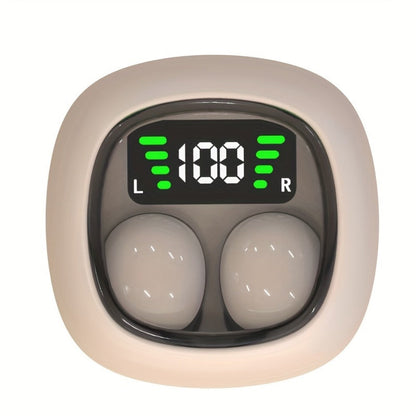 Wireless Earbuds Ultra-Small In-Ear with Touch Control, Built-In Mic and LED Case in Three Colors