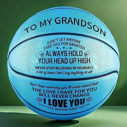Personalized Basketball Gift for Son & Grandson Standard Size with Pump To My Son To My Grandson Heartfelt Message Sports Birthday Christmas