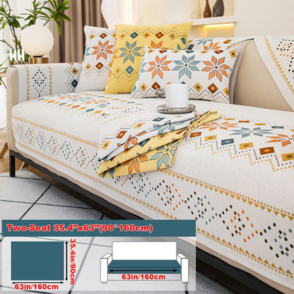 Sofa Cover Bohemian Chenille Jacquard Knit Sections for Seat, Armrest or Backrest with Model-Specific Size and Color Options