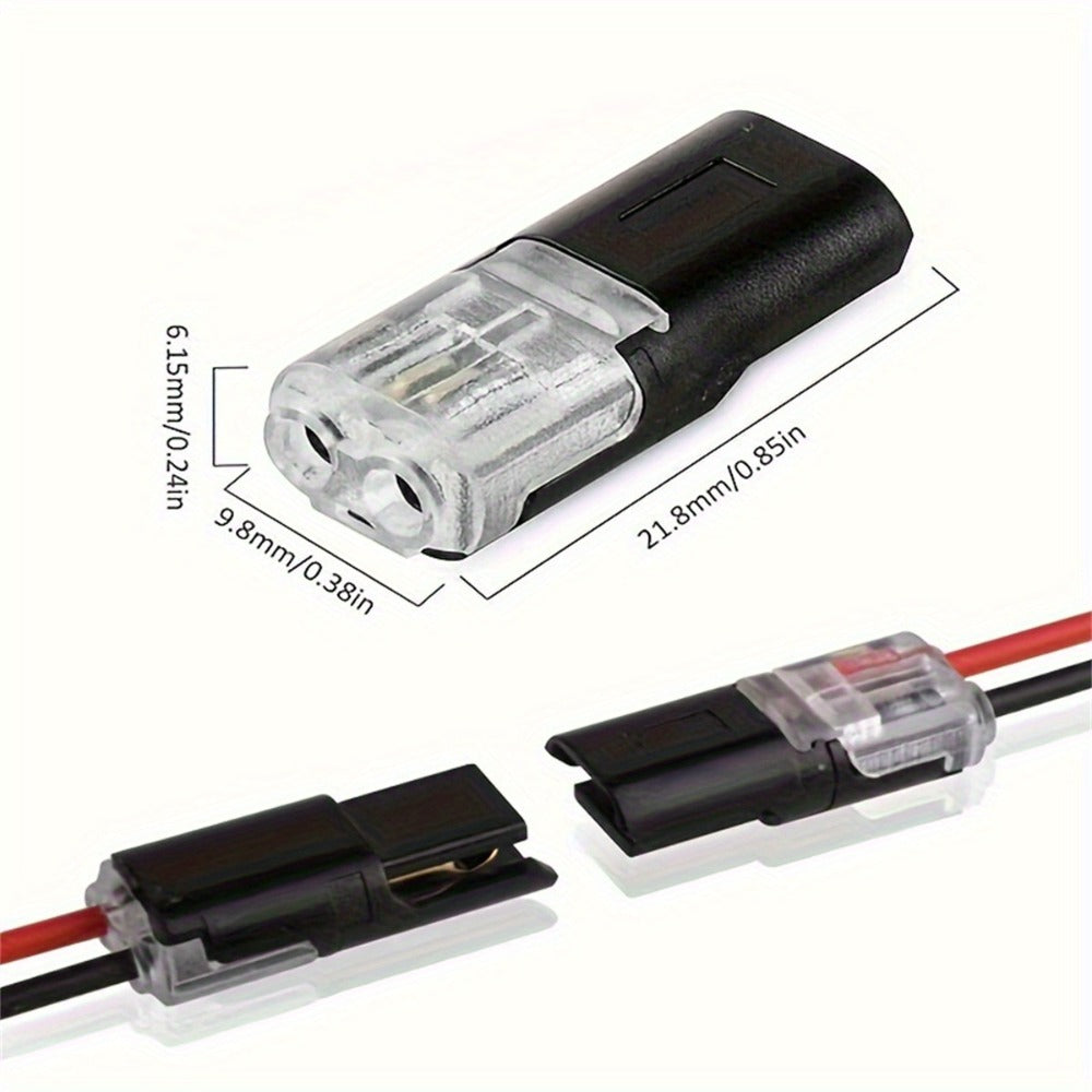 Two-Pin Quick-Connect LED Wire Terminal Set in 12- or 72-Piece Options for Low-Voltage Wiring