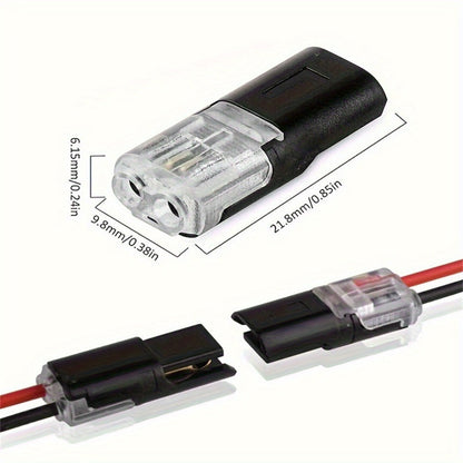 Two-Pin Quick-Connect LED Wire Terminal Set in 12- or 72-Piece Options for Low-Voltage Wiring