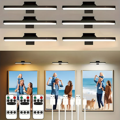Picture Lights for Wall Battery Operated Rechargeable, Cordless LED Wall Sconce with Remote & 3 Color Temperatures