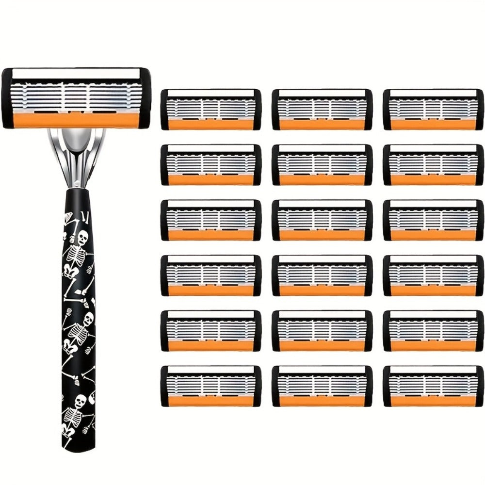 Safety Razor for Men 7-Layer Progressive Blades – Non-Slip Stainless Steel Handle Classic Double Edge Razor for Beard & Mustache Grooming
