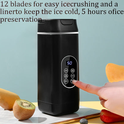 Portable Juicer USB Rechargeable with LED Display - Handheld Personal Blender for Smoothies, Juice & Ice Crush