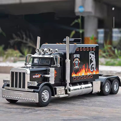 Semi Truck Toy 1:24 Scale Die-Cast Metal Pull-Back Alloy Semi-Trailer Truck with the Listed Color, Size or Set Options for Everyday Use