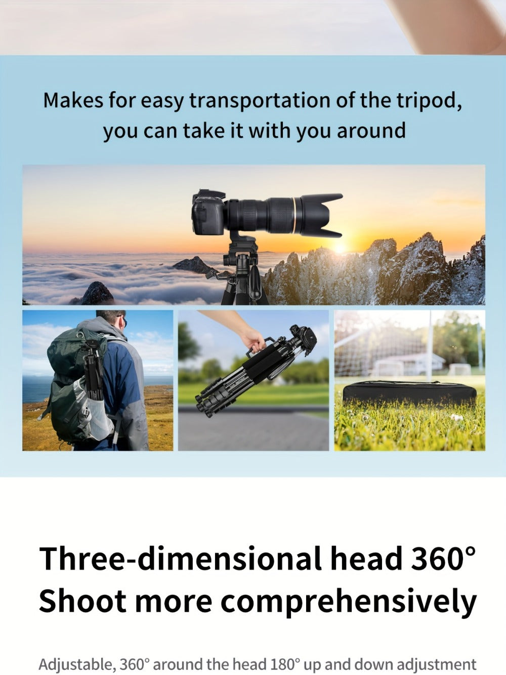 Camera Tripod 74 Inch Aluminum Alloy with Dual Quick Release Plate, Phone Clip & Carrying Bag, Professional Stand for DSLR