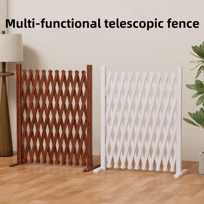 Dog Gate Folding Wooden – Thickened Natural Wood Grain Pet Barrier for Stairs Doorway & Home Entrance, Expandable Mesh Fence for Dogs