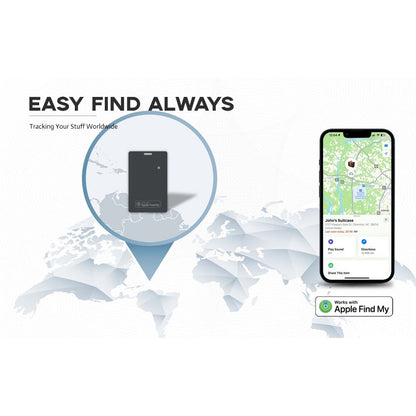 Ultra-Thin Rechargeable Apple Find My Wallet Tracker Card with Qi Wireless Charging and Built-In Ring Alert