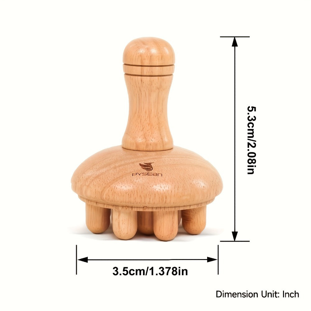 Wooden Mushroom Massager Anti-Cellulite Lymphatic Drainage Wood Therapy Body Massage Tool Ergonomic Handheld Natural Wood for Back Neck
