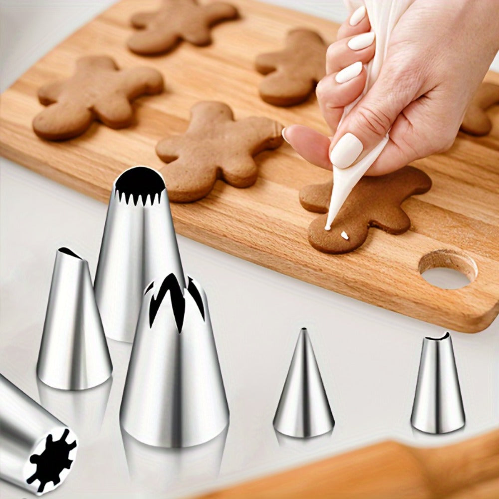 386 Pcs Cake Decorating Baking Set with Piping Nozzles & Frosting Tips, Complete Beginner Baking Tool Kit with Floral Nozzles