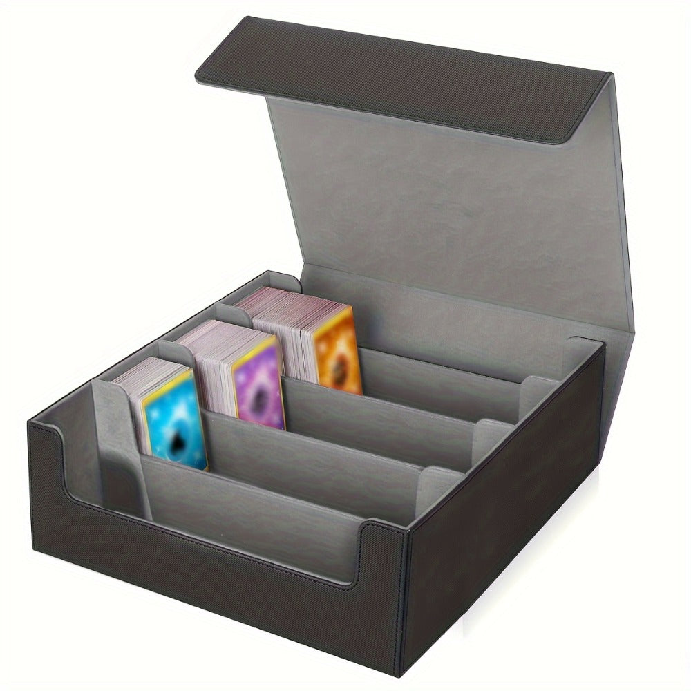 Large TCG Deck Box 3000+ Card Storage Case – 4-Row Synthetic Leather Organizer for MTG Commander, Yu-Gi-Oh, Pokemon & Sports Cards