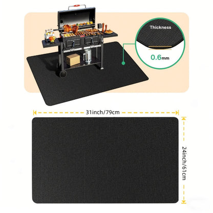 BBQ Grill Mat Fireproof & Heat Resistant - Double-Sided Fiberglass Grill Pad for Outdoor Grills, Fire Pits & Smokers