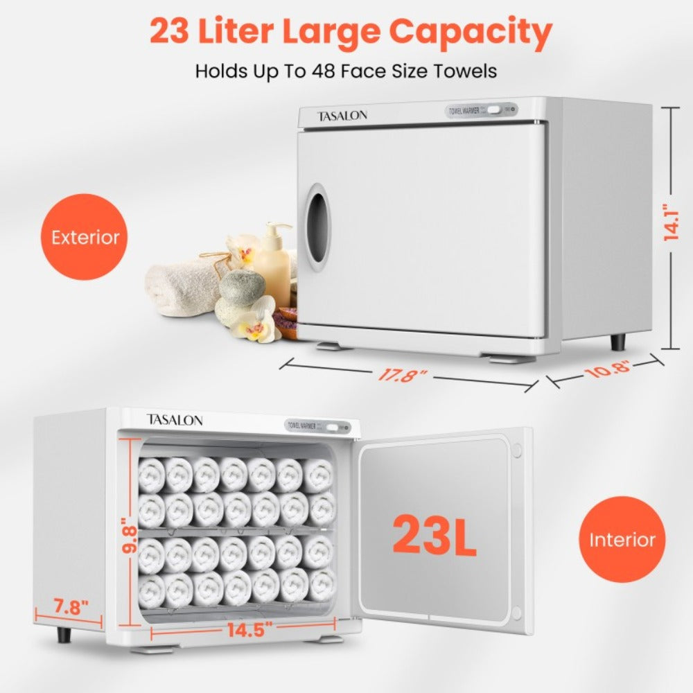 Hot Towel Warmer Cabinet 23L Holds 72 Towels Heats to 158-176°F in 10-15 Min, Professional Salon & Spa
