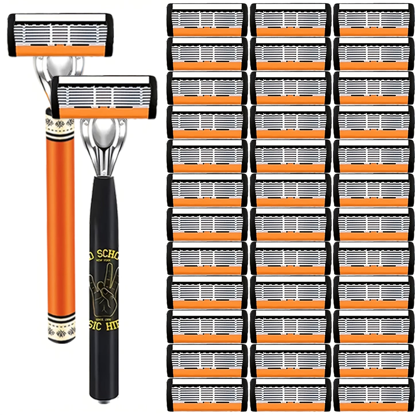 Double Edge Safety Razor Set for Men with 2 Handles & Stainless Steel Replacement Blades – Barber-Quality Close Shave Manual Shaving Kit