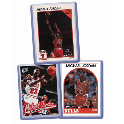 Sports Trading Cards, Michael Jordan Three-Card Basketball Bundle with Chicago Bulls and Mixed Brand Artwork
