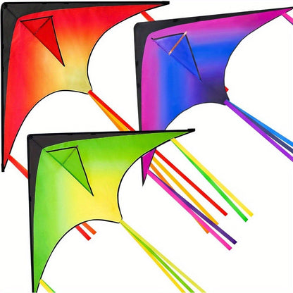 Large Delta Kite 3 Pack for Kids & Adults, Gradient Easy-to-Fly Kites with 58-Inch Wingspan & 262.5 Ft String