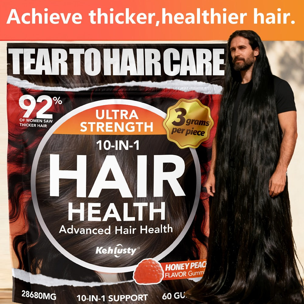 Biotin Gummies for Hair Growth & Thickness, 10-in-1 Formula with Vitamin C, Collagen, Zinc, Supports Hair