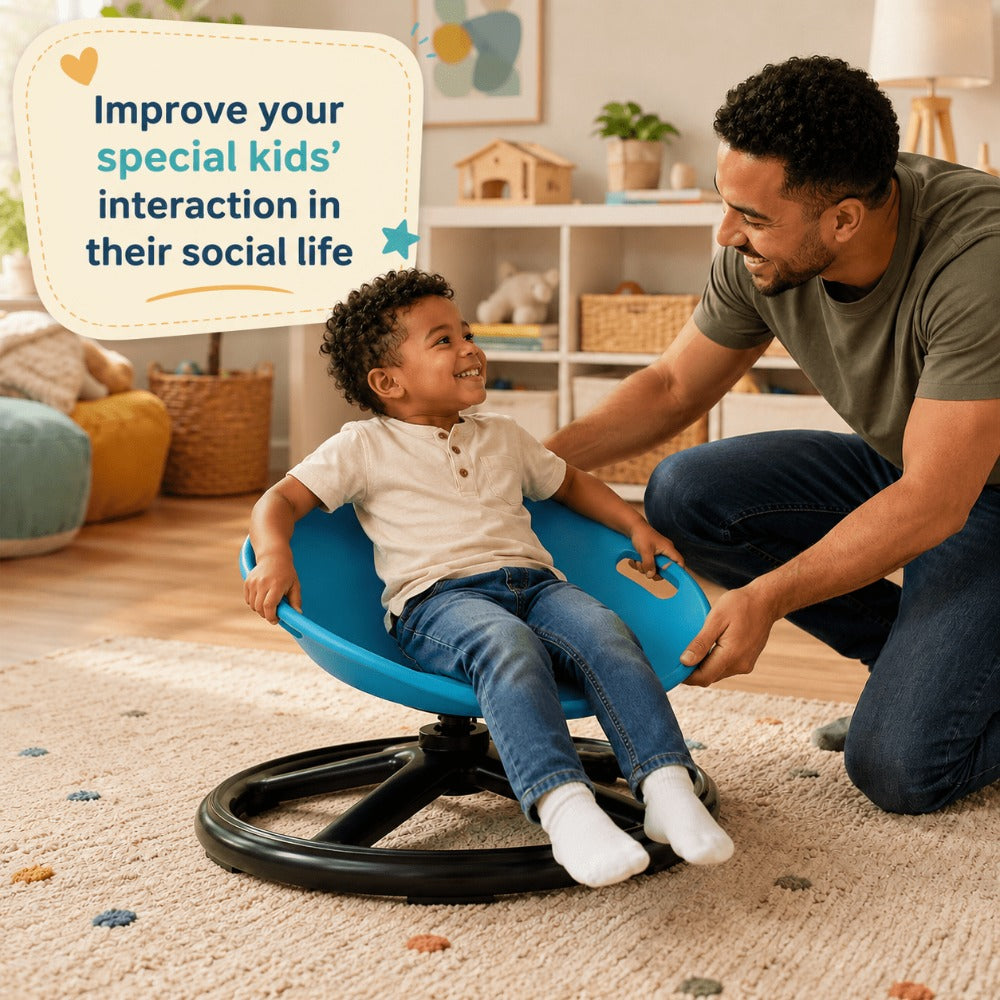 Sensory Spinning Chair for Kids, Autism & ADHD Therapy Spin Seat, Durable Plastic & Metal, Enhances Coordination & Attention
