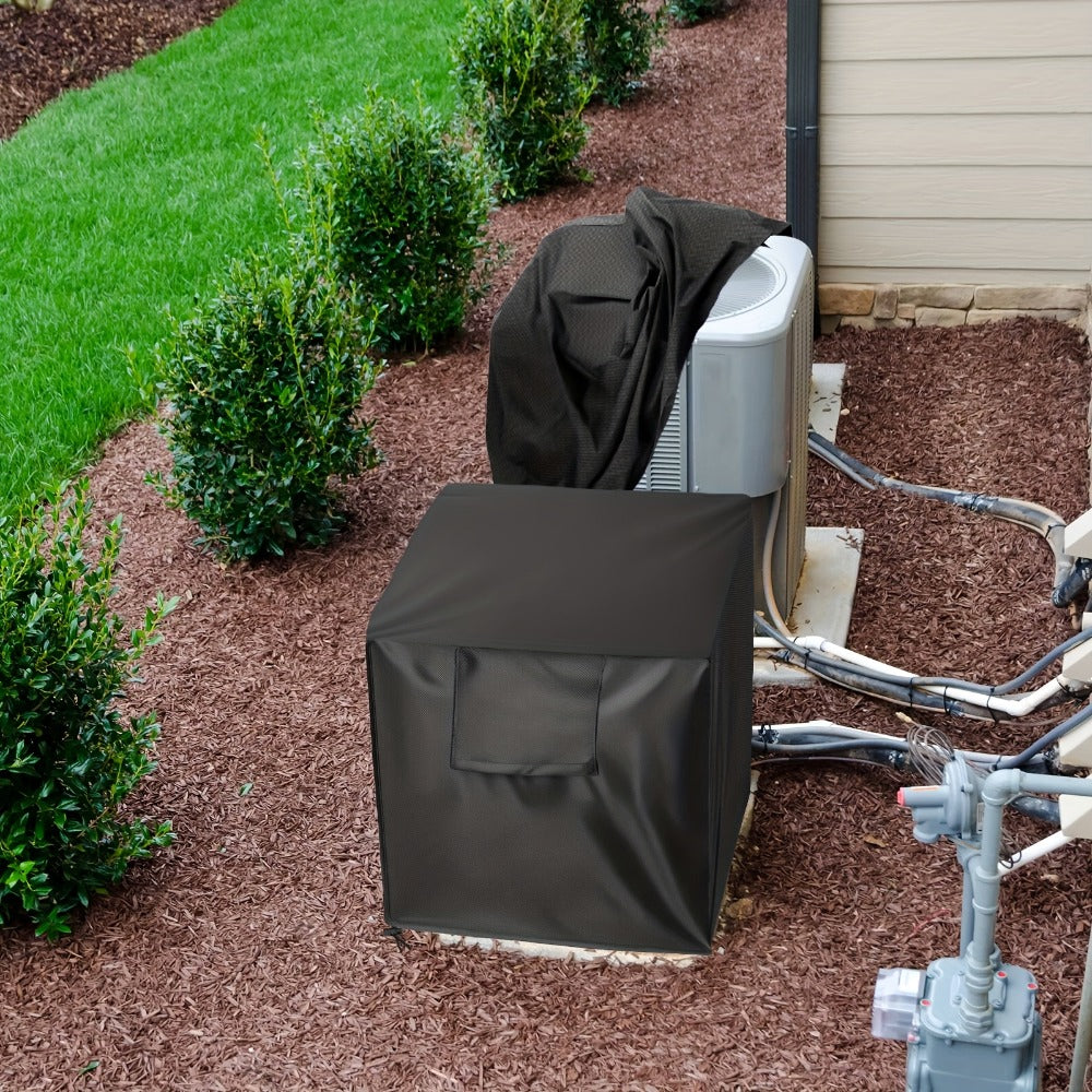 Outdoor AC Cover Heavy Duty Weatherproof Air Conditioner Cover for Outside Units UV Resistant Windproof Snowproof Dustproof with Storage Bag