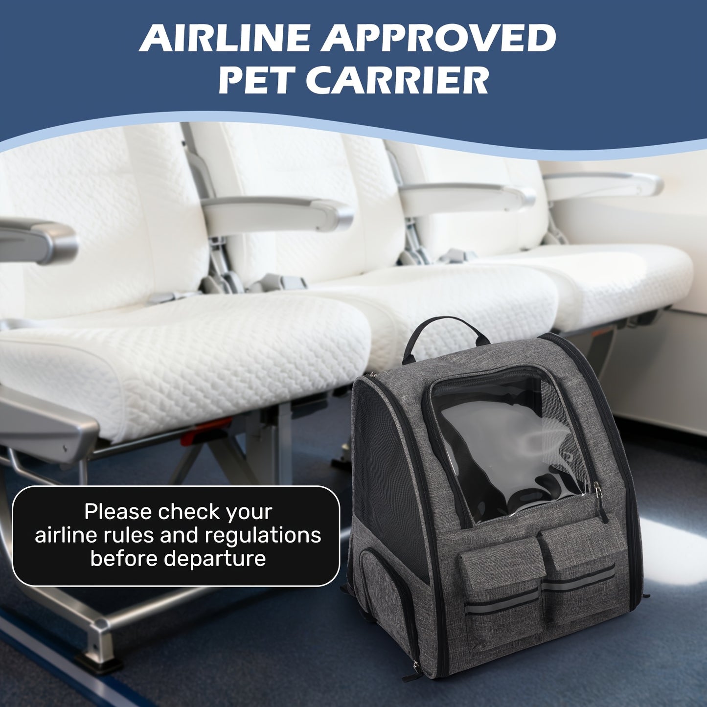 Rolling Pet Carrier with Wheels | 2-in-1 Trolley Cat Carrier Bag, Airline Approved, Telescopic Handle, Detachable Soft-Sided Travel Bag