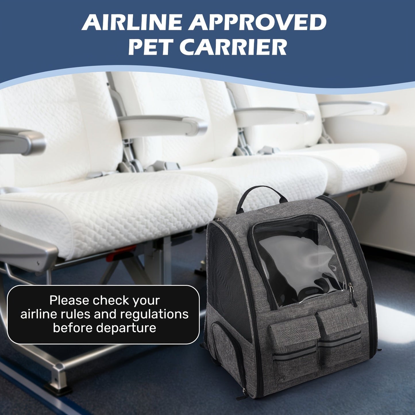 Rolling Pet Carrier Backpack with Wheeled Base, Telescopic Handle, Mesh Panels and Four Color Options