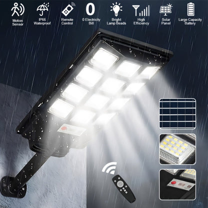 Solar Street Light Outdoor, High Brightness Wide Angle Dusk to Dawn Solar Powered with Remote Control for Parking Lot