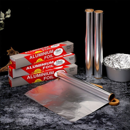 Aluminum Foil Rolls Heavy Duty – Thick Tin Foil for Baking, Grilling, BBQ & Food Wrapping, Disposable Kitchen Foil for Restaurants & Home