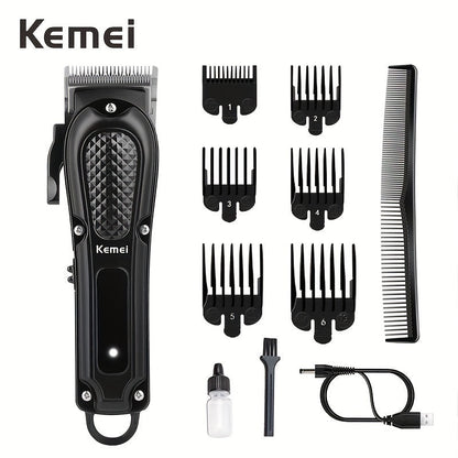 Professional Cordless Hair Cutting Shears, Kemei KM-1071 USB Rechargeable Electric Hair Scissors for Barbers