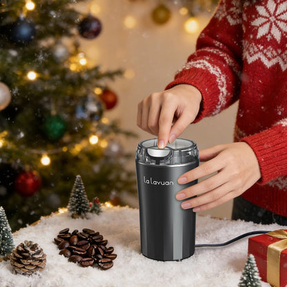 200W-Labeled Electric Coffee Grinder with Press-Lid Control, Two-Leaf Blade and Three Housing Options