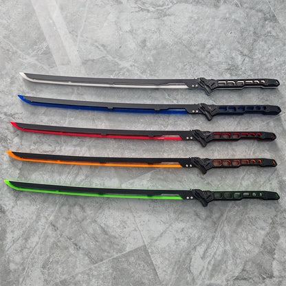 LED Samurai Sword Cyberpunk Glowing Katana 80cm, Acrylic Light-Up Blade for Halloween Costume Party Cosplay Sci-Fi Anime Props
