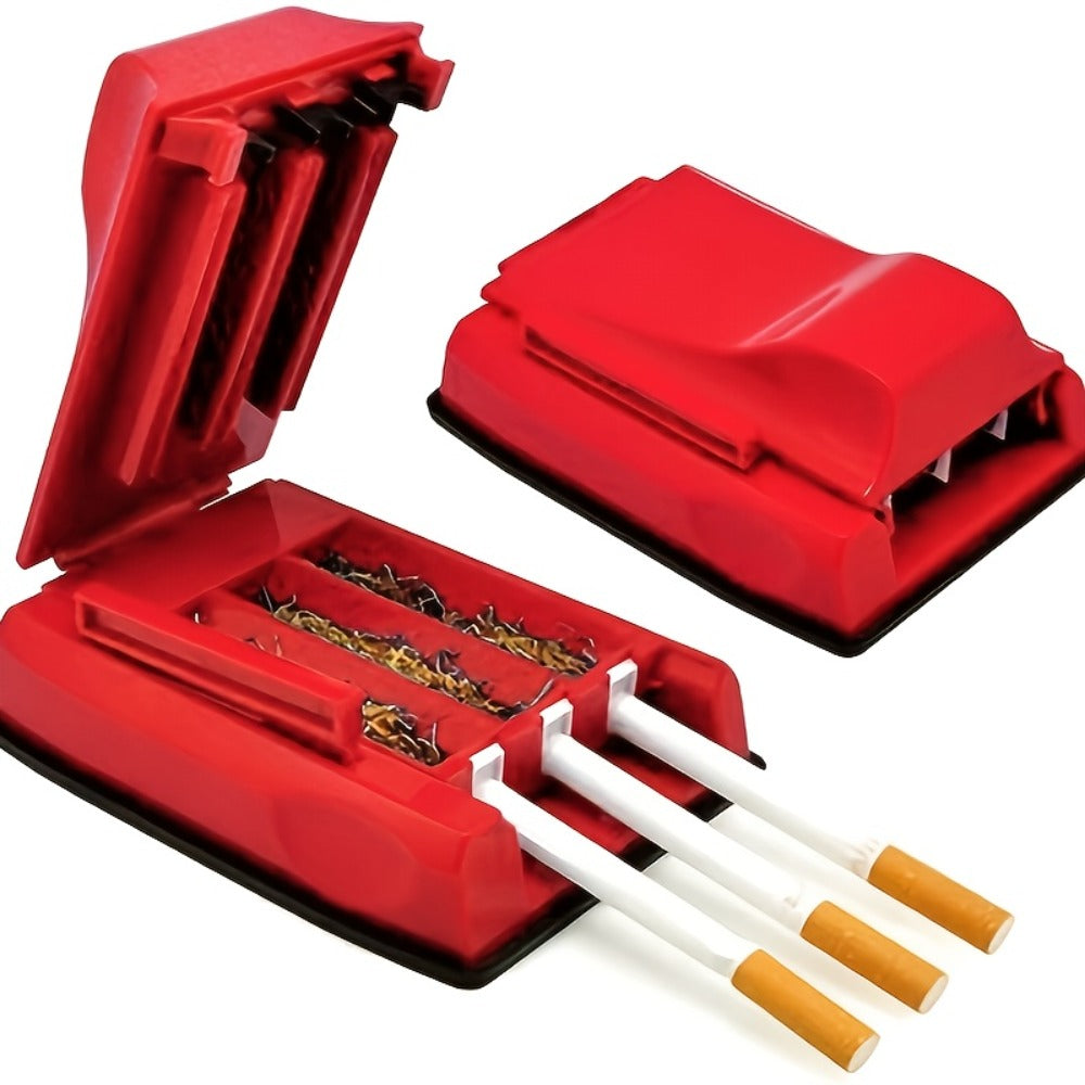 Manual Cigarette Rolling Machine 3-Tube Filler, Portable Durable Plastic Cigarette Roller for Entryways, Bedrooms and Living Spaces