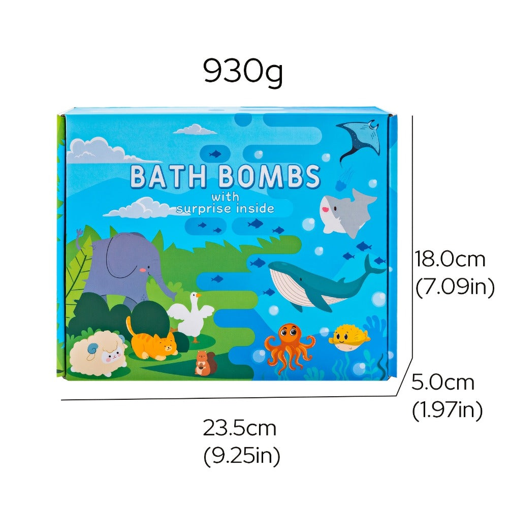 Ocean Bath Bombs Gift Set 20pcs Sea Themed Fizzy Bath Salt Balls Fun Treasure Shapes Colorful, for Bath Time, Home Spa and Personal Care
