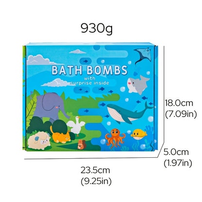 Ocean Bath Bombs Gift Set 20pcs Sea Themed Fizzy Bath Salt Balls Fun Treasure Shapes Colorful, for Bath Time, Home Spa and Personal Care
