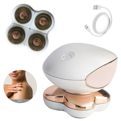 Women's Body Hair Remover 4-in-1 Electric Shaver USB Rechargeable Wet Dry Cordless Trimmer, for Everyday Face, Beard and Body Grooming
