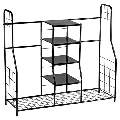 Golf Bag Storage Rack Organizer Steel Dual Bag Holder with 4 Shelves for Clubs Balls Shoes Accessories Garage Basement Home Golf Equipment