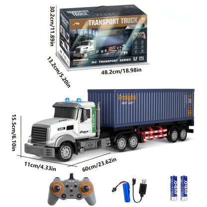 RC Container Semi Truck 1:24 Scale 23.6-Inch Extra Large, 2.4G 100ft Range, Load Cargo, USB Rechargeable