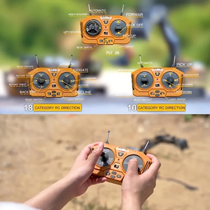 RC Bulldozer 9-Channel 2.4GHz Remote Control, Multifunctional Engineering Vehicle Toy with Alloy Metal Cover