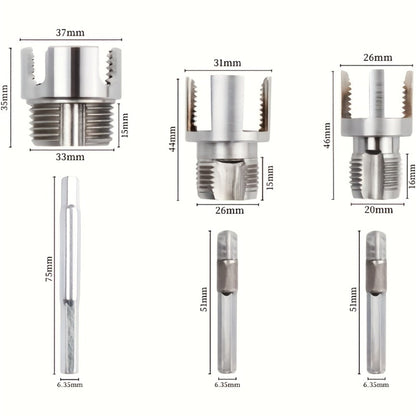 Pipe Threading Tool Set 3 Piece Alloy 1/2 3/4 1 Inch Internal External Thread Tap Drill Compatible for PVC PPR MPP Pipe Installation