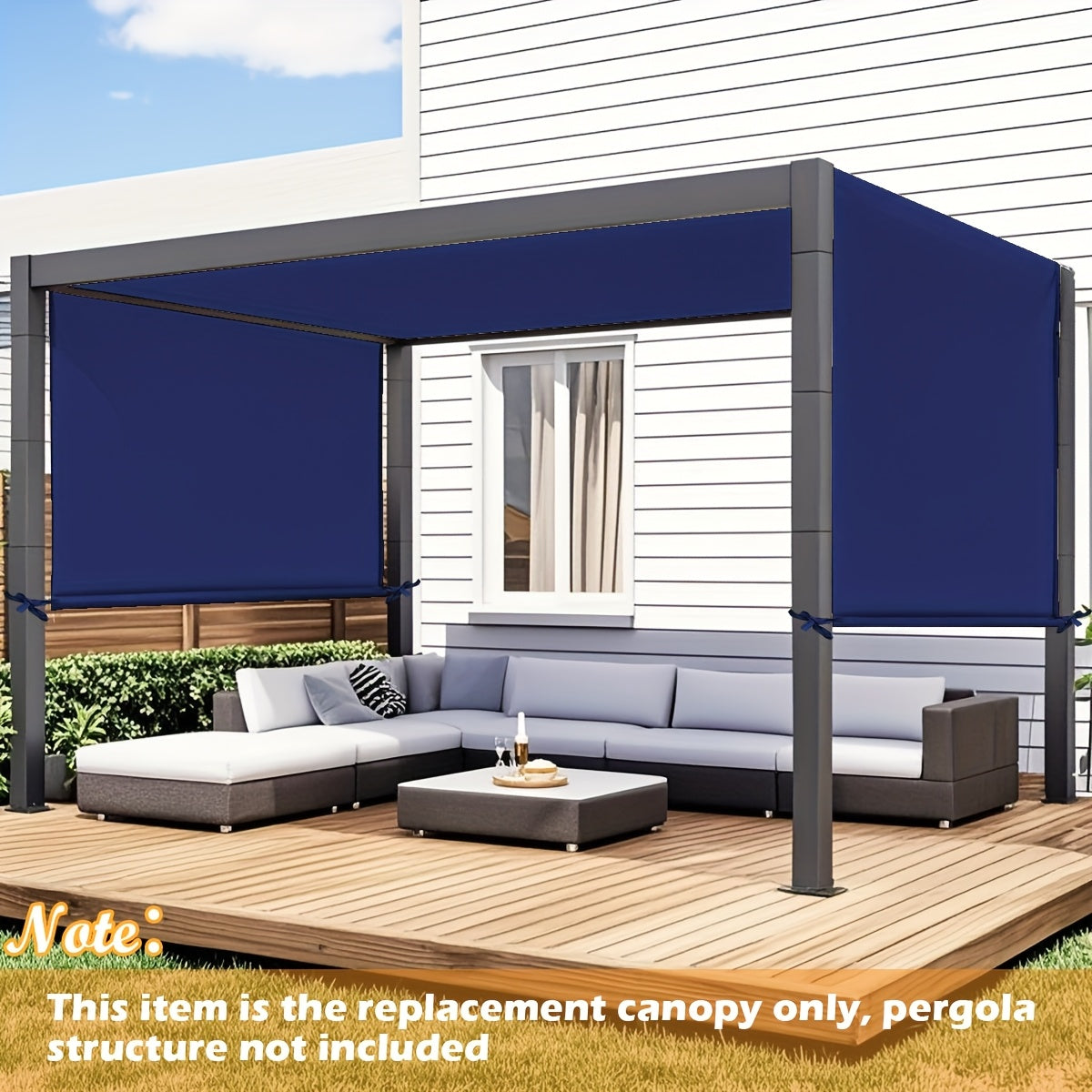Pergola Canopy Replacement Retractable UV Block | Patio Shade Cover