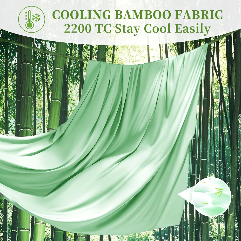Sheet Set, Four-Piece 30% Lyocell and 70% Viscose Bedding with 18-to-24-Inch Fitted Pocket and Twelve Colors