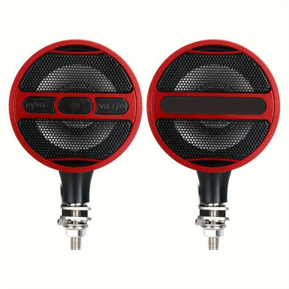 Motorcycle Bluetooth Stereo Speaker System with Built-In Amplifier – 3" Handlebar Mount Speakers, MP3 & USB, 12V, 20W×2 for ATV