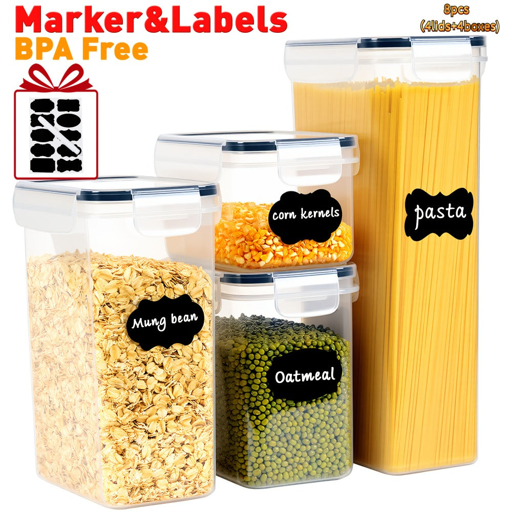 Food Storage Containers 8-, 16-, 30- or 32-Piece Rectangular Pantry Box Set with Matching Lids